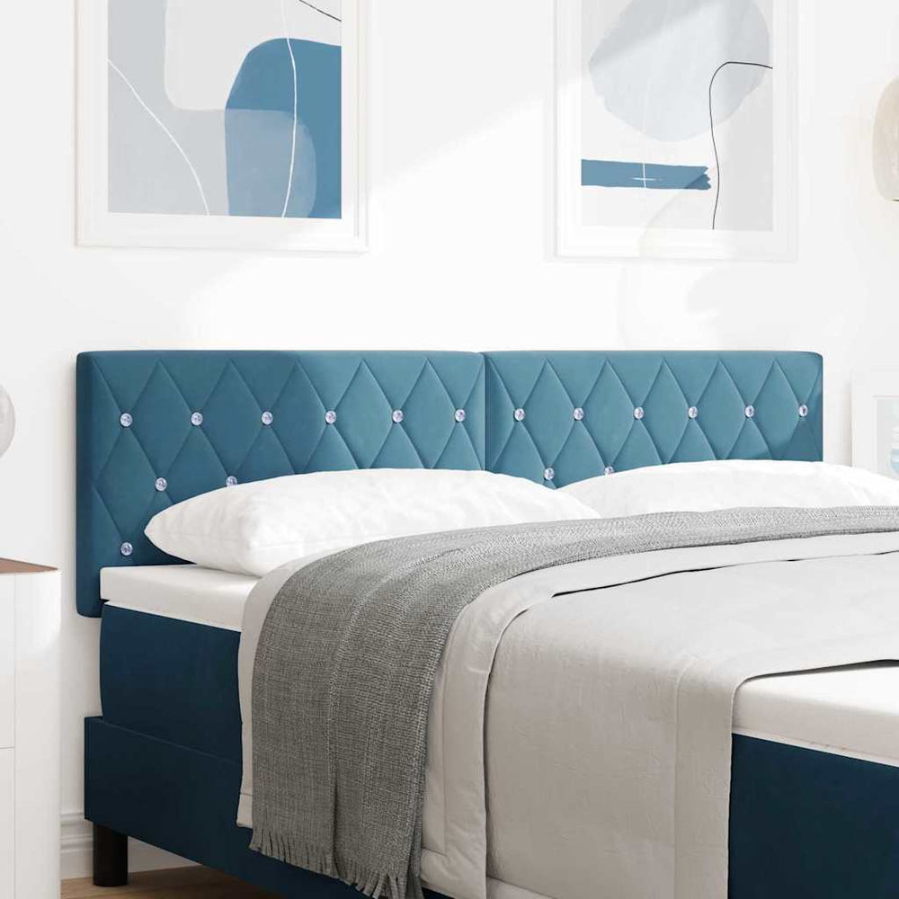 LED Kopfteil Dunkelblau 160cm Samt
