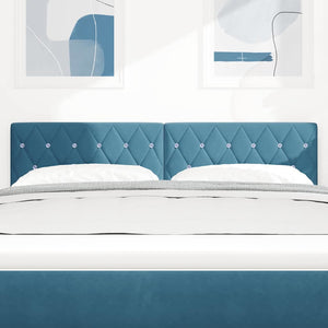 LED Kopfteil Dunkelblau 160cm Samt