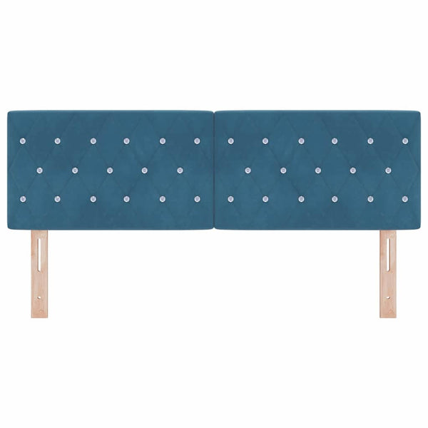 LED Kopfteil Dunkelblau 160cm Samt