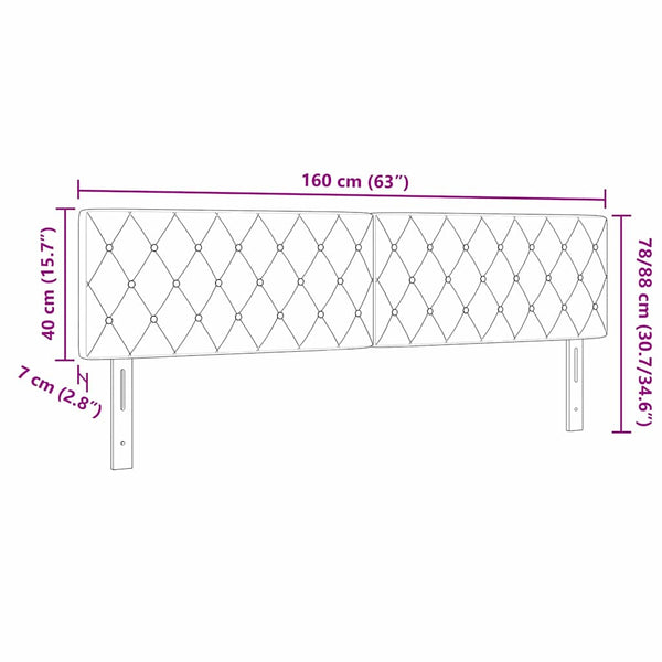 LED Kopfteil Dunkelblau 160cm Samt