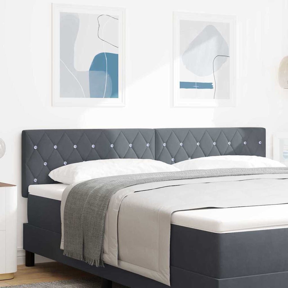 LED Kopfteil Dunkelgrau 180 cm Samt
