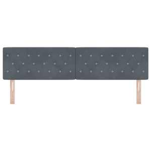 vidaXL Tête de lit à LED avec bandes lumineuses LED Gris foncé 180 cm Velours