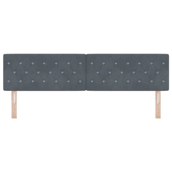vidaXL Tête de lit à LED avec bandes lumineuses LED Gris foncé 180 cm Velours