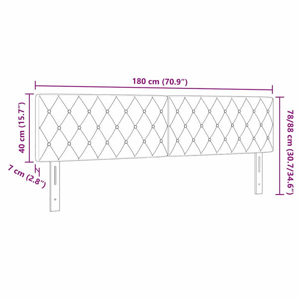 LED Kopfteil Dunkelblau 180 cm Samt