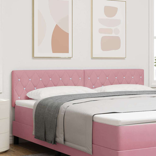 LED Kopfteil Rosa Samt 180 cm