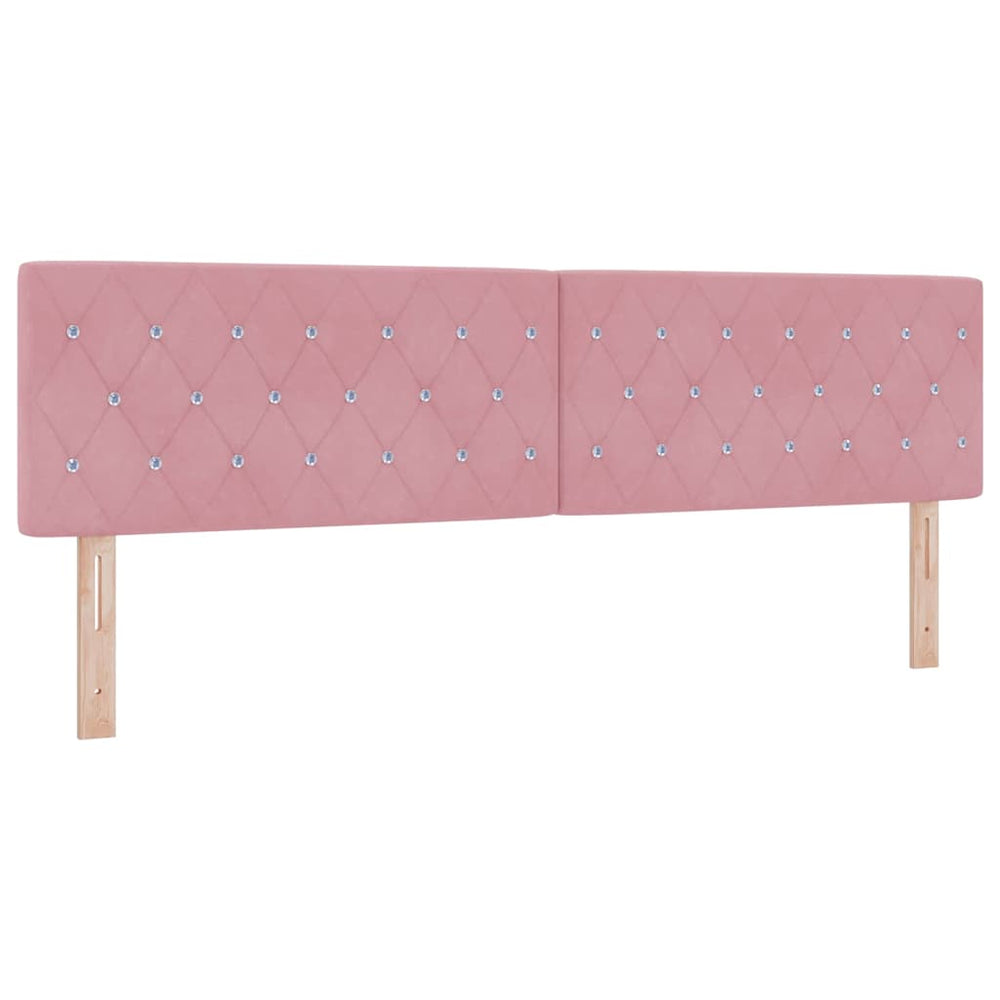LED Kopfteil Rosa Samt 180 cm