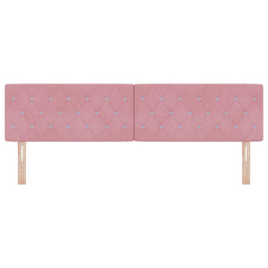 LED Kopfteil Rosa Samt 180 cm