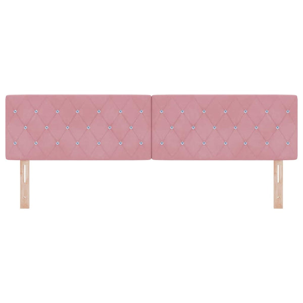 LED Kopfteil Rosa Samt 180 cm
