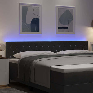 vidaXL LED Headboard with LED Strips Black 200 cm Velvet
