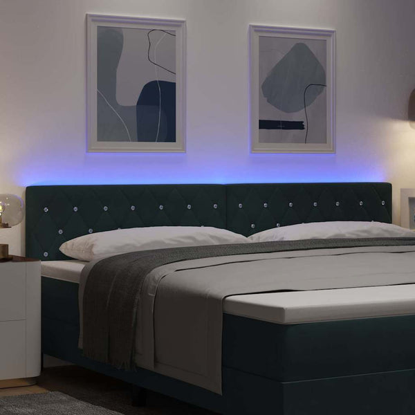 LED Kopfteil Dunkelgrün 200 cm Samt