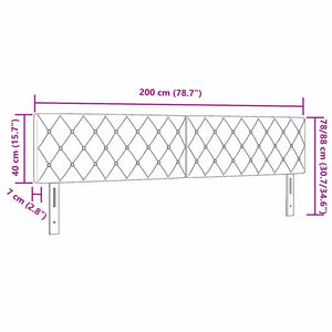 LED Kopfteil Dunkelgrün 200 cm Samt