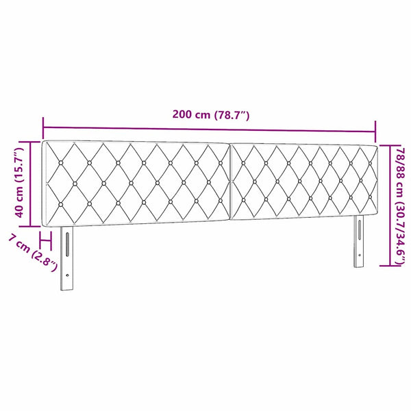 LED Kopfteil Dunkelgrün 200 cm Samt