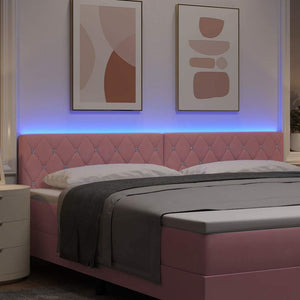 LED Kopfteil Rosa Samt 200 cm