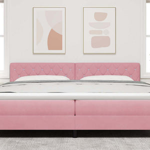 LED Kopfteil Rosa Samt 200 cm
