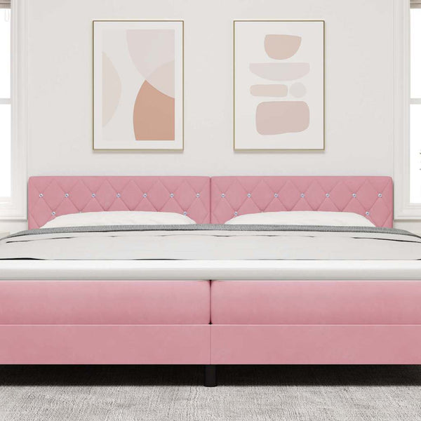 LED Kopfteil Rosa Samt 200 cm