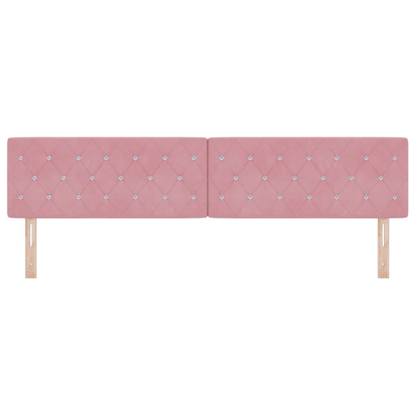 LED Kopfteil Rosa Samt 200 cm