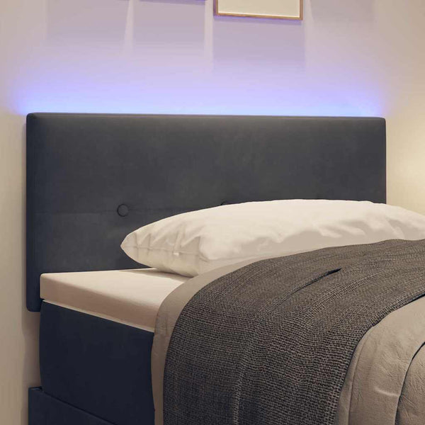 LED Kopfteil Grau 90 cm Samt