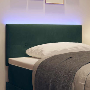 vidaXL LED Headboard with LED Strips Green 90 cm Velvet