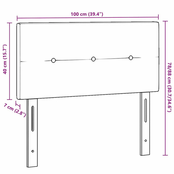 LED Kopfteil Grün 100 cm Samt