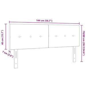 LED Kopfteil Grau Samt 144 cm