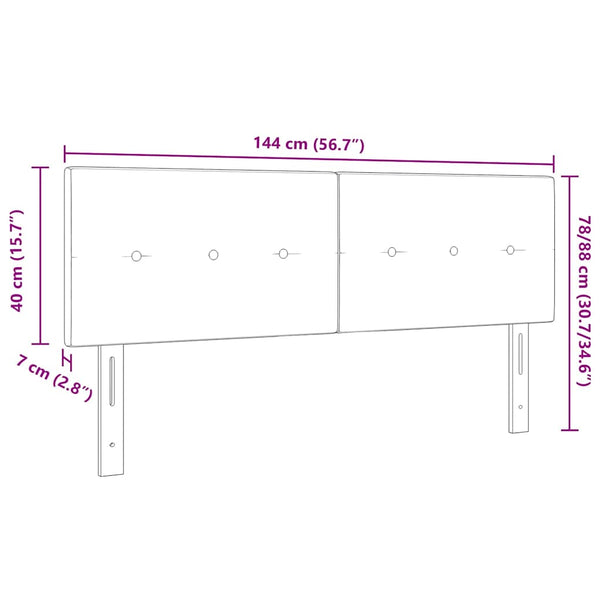 LED Kopfteil Grau Samt 144 cm