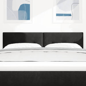 vidaXL Tête de lit LED avec bandes lumineuses LED Noir 144 cm Velours
