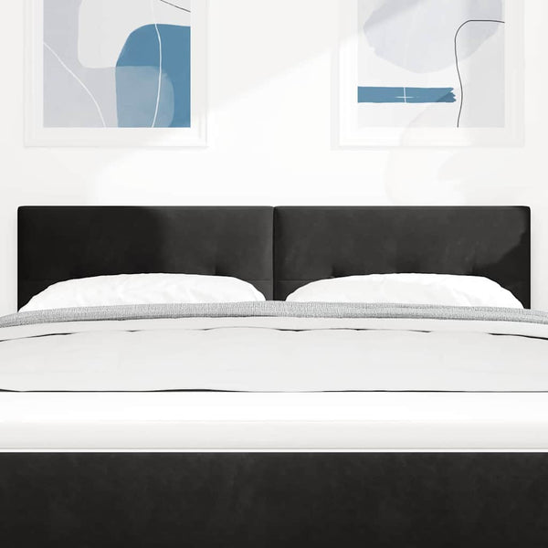 vidaXL Tête de lit LED avec bandes lumineuses LED Noir 144 cm Velours