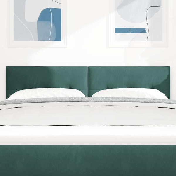 vidaXL Tête de lit avec bandes LED Vert 144 cm Velours