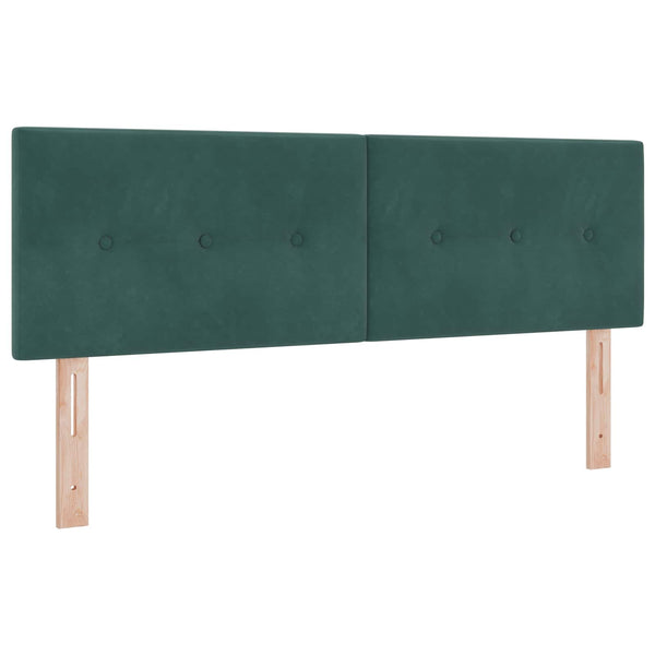 vidaXL Tête de lit avec bandes LED Vert 144 cm Velours