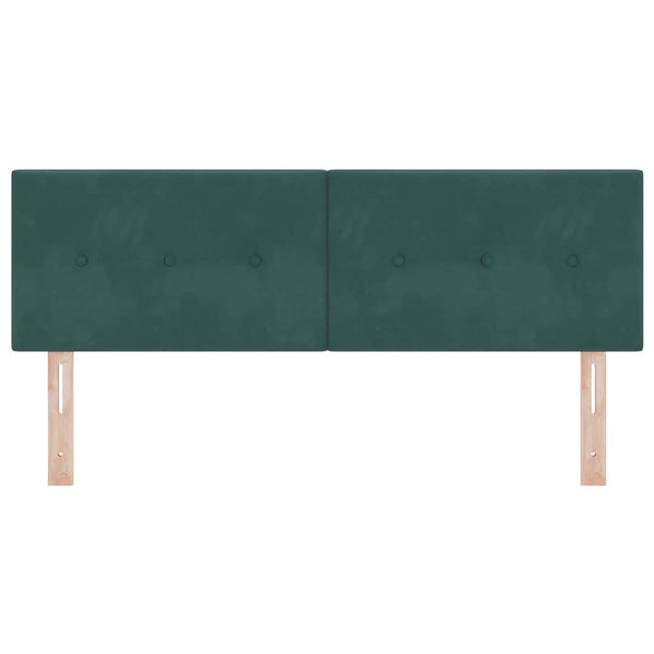 vidaXL Tête de lit avec bandes LED Vert 144 cm Velours