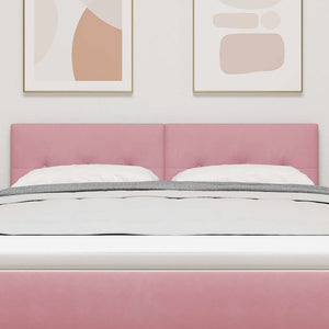 LED Kopfteil Rosa Samt 144 cm