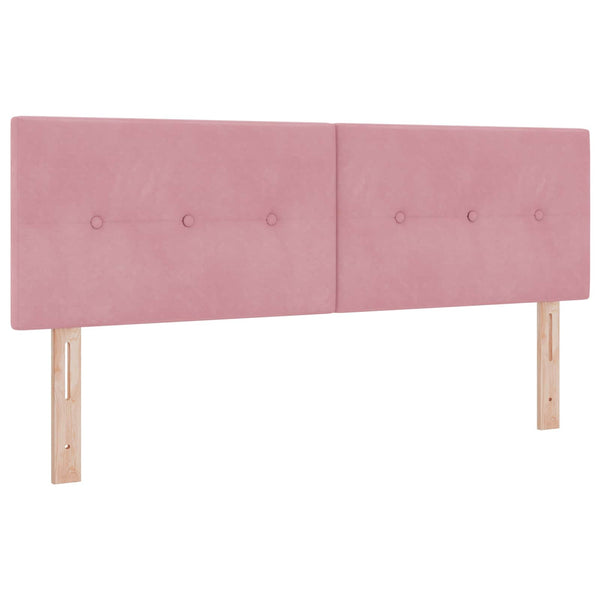 LED Kopfteil Rosa Samt 144 cm
