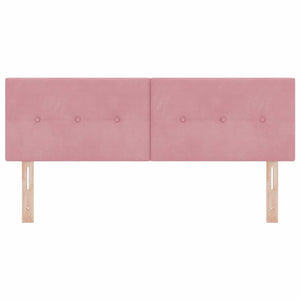 LED Kopfteil Rosa Samt 144 cm
