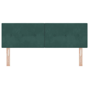 vidaXL LED Headboard with LED Strips Green 160 cm Velvet