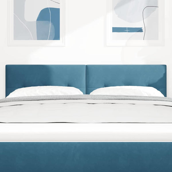 vidaXL Tête de lit avec bandes LED bleu 160 cm Velours