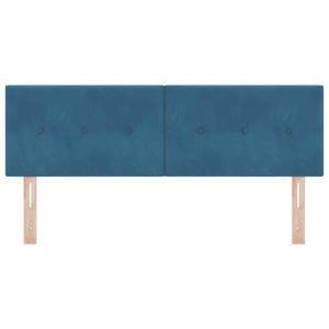 vidaXL Tête de lit avec bandes LED bleu 160 cm Velours