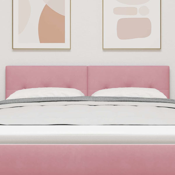 vidaXL Tête de lit à LED avec bandes lumineuses LED Rose 160 cm Velours