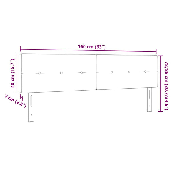 vidaXL Tête de lit à LED avec bandes lumineuses LED Rose 160 cm Velours