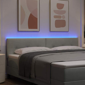 LED Kopfteil Hellgrau Samt 180cm