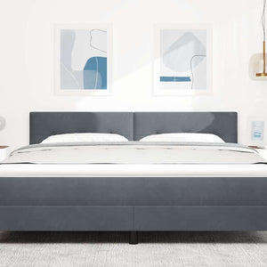 vidaXL LED Headboard with LED Light Strips Grey 180 cm Velvet