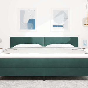vidaXL LED Headboard with LED Strips Green 180 cm Velvet