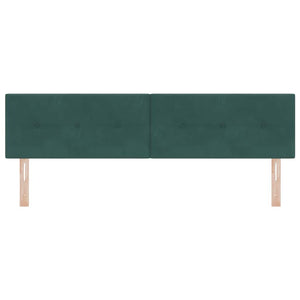 vidaXL LED Headboard with LED Strips Green 180 cm Velvet