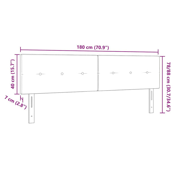 vidaXL LED Headboard with LED Strips Green 180 cm Velvet