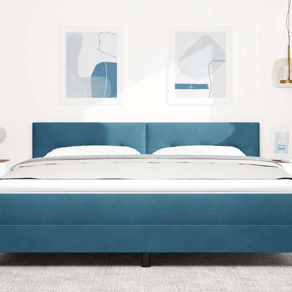 vidaXL Tête de lit avec bandes LED bleu 180 cm velours