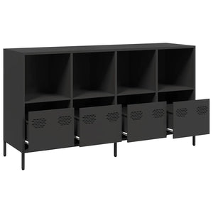 Schwarzes Sideboard, 135 cm, Kaltgewalzter Stahl