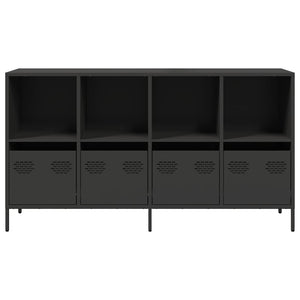 Schwarzes Sideboard, 135 cm, Kaltgewalzter Stahl