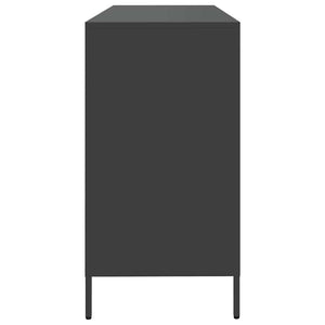 Schwarzes Sideboard, 135 cm, Kaltgewalzter Stahl
