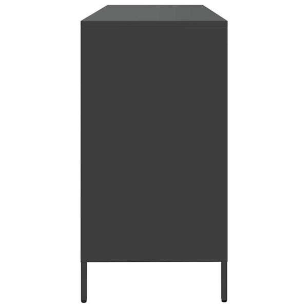 Schwarzes Sideboard, 135 cm, Kaltgewalzter Stahl