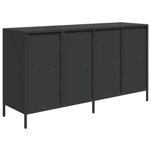 Schwarzes Sideboard, 135 cm, Kaltgewalzter Stahl