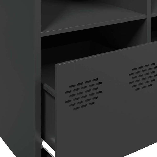 Schwarzes Sideboard, 135 cm, Kaltgewalzter Stahl